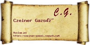 Czeiner Gazsó névjegykártya
